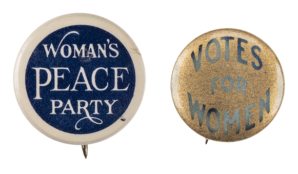 "Womens Suffrage" Pins Pair (2 Different)